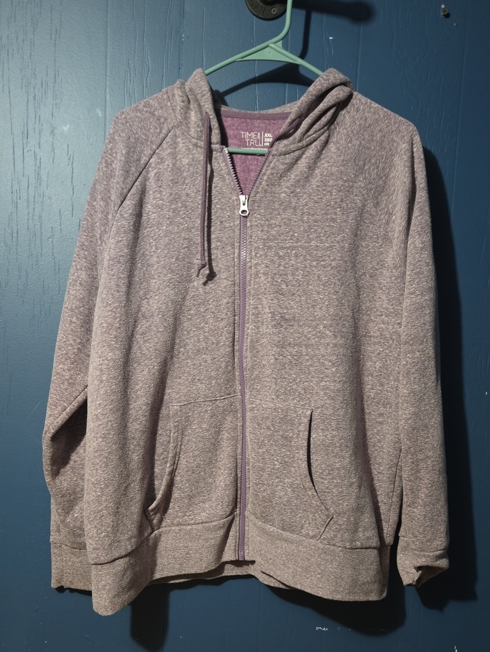 Time and Tru Heather Lavender Full-Zip Hoodie